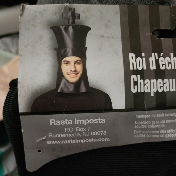 NWT King Chess Piece Open Face Mask Halloween Costume Cosplay Hat Headpeice New - Picture 2 of 3
